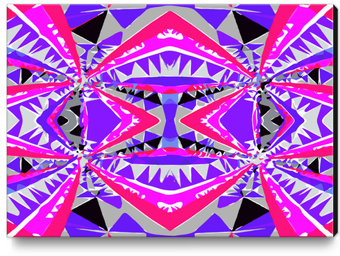 psychedelic geometric abstract pattern background in pink and purple Canvas Print by Timmy333