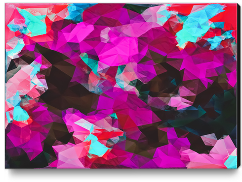 psychedelic geometric polygon abstract pattern in purple pink blue Canvas Print by Timmy333