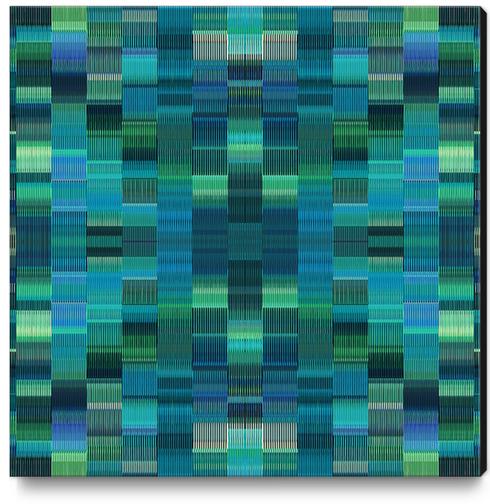 blue and green plaid pattern texture abstract background Canvas Print by Timmy333