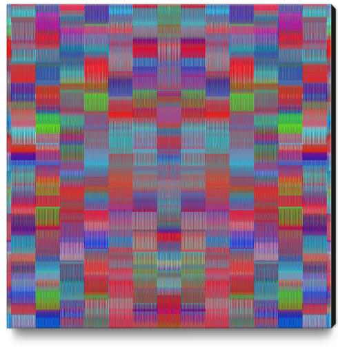 blue red green and pink plaid pattern abstract background Canvas Print by Timmy333