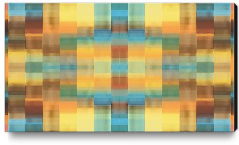 orange blue and brown plaid pattern abstract background Canvas Print by Timmy333