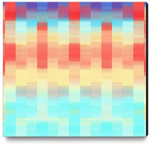 red blue and orange plaid pattern abstract background Canvas Print by Timmy333