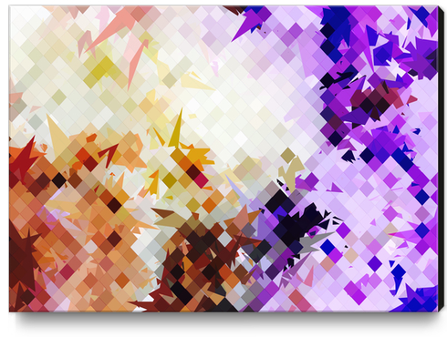 geometric square pixel pattern abstract background in purple brown Canvas Print by Timmy333