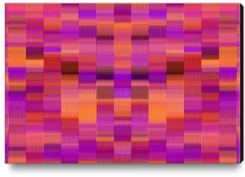 orange pink and purple plaid pattern abstract background Canvas Print by Timmy333