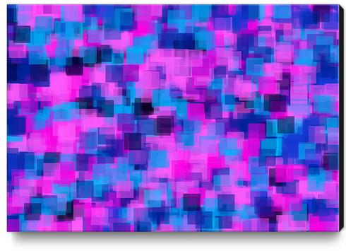 pink purple and blue square pattern abstract background Canvas Print by Timmy333