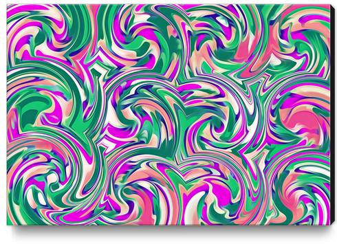 pink purple and green curly painting abstract background Canvas Print by Timmy333