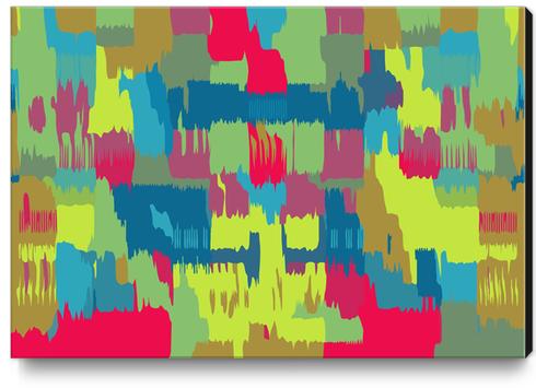 red blue green yellow pink painting abstract background Canvas Print by Timmy333