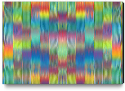 green blue pink red and yellow painting lines pattern abstract background Canvas Print by Timmy333