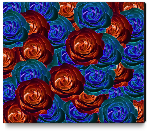 rose texture pattern abstract background in red and blue Canvas Print by Timmy333