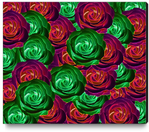 closeup rose pattern texture abstract background in red and green Canvas Print by Timmy333