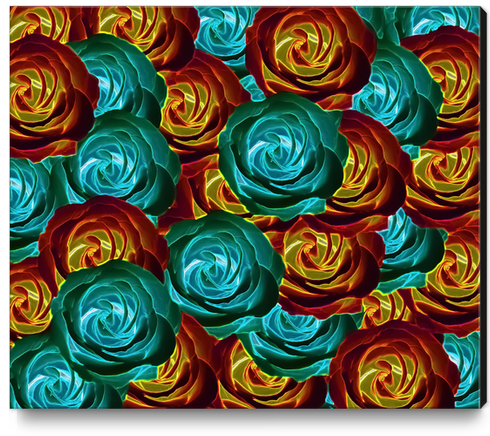 rose texture pattern abstract background in green red and yellow Canvas Print by Timmy333