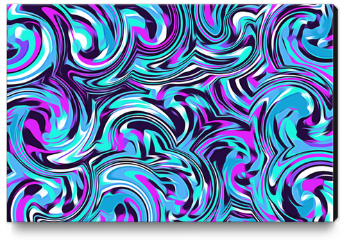 spiral line drawing abstract pattern in blue pink black Canvas Print by Timmy333