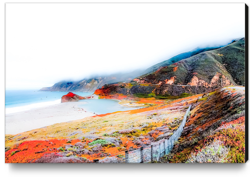 mountain with ocean view at Big Sur, California, USA Canvas Print by Timmy333