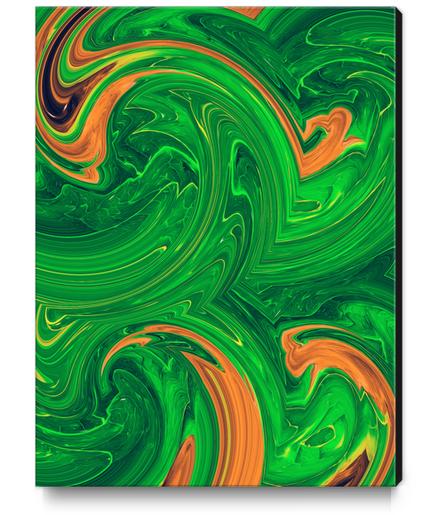 green orange and brown curly painting abstract background Canvas Print by Timmy333