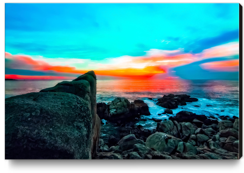 ocean summer sunset sky in California, USA Canvas Print by Timmy333