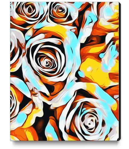 blue orange white and yellow roses texture abstract background Canvas Print by Timmy333