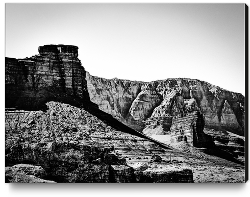 rocky mountain in Utah, USA in black and white Canvas Print by Timmy333