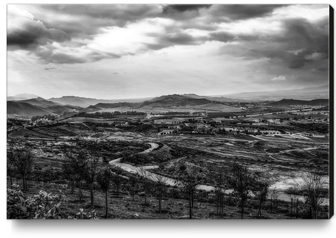 view from Simi Valley, USA in black and white Canvas Print by Timmy333