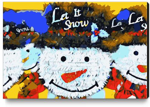 drawing and painting snowman dolls with hat background Canvas Print by Timmy333