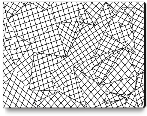 geometric square pattern abstract background in black and white Canvas Print by Timmy333