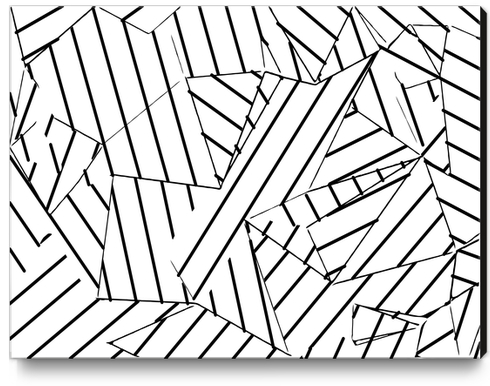 geometric line abstract pattern abstract background in black and white Canvas Print by Timmy333