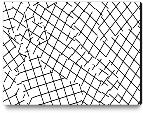 geometric square shape pattern abstract background in black and white Canvas Print by Timmy333