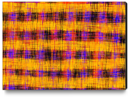 plaid pattern abstract texture in orange yellow pink purple Canvas Print by Timmy333