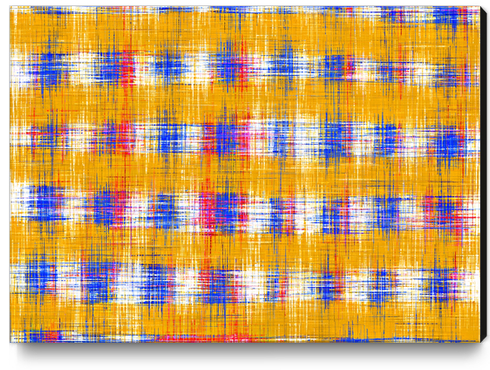 plaid pattern abstract texture in yellow blue pink Canvas Print by Timmy333