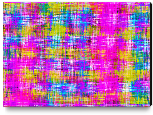 plaid pattern painting texture abstract background in pink purple blue yellow Canvas Print by Timmy333