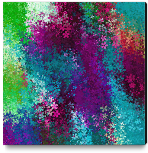 flower pattern abstract background in purple pink blue green Canvas Print by Timmy333