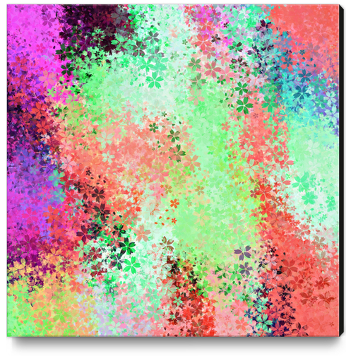flower pattern abstract background in green pink purple blue Canvas Print by Timmy333