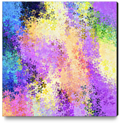 flower pattern abstract background in purple yellow blue green Canvas Print by Timmy333