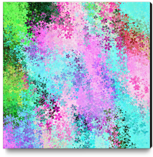 flower pattern abstract background in pink purple blue green Canvas Print by Timmy333