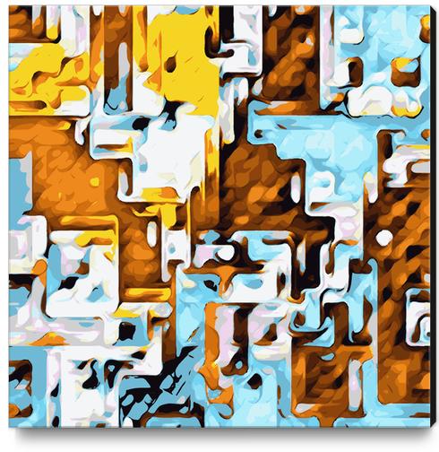 brown yellow and blue drawing abstract background Canvas Print by Timmy333