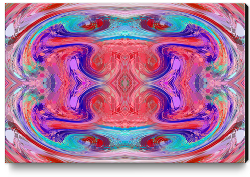 psychedelic geometric symmetry abstract pattern in red pink blue Canvas Print by Timmy333