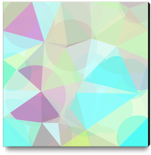 geometric triangle and circle pattern abstract in blue green pink Canvas Print by Timmy333