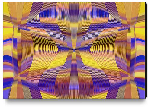 blue purple yellow and gold lines drawing abstract background Canvas Print by Timmy333