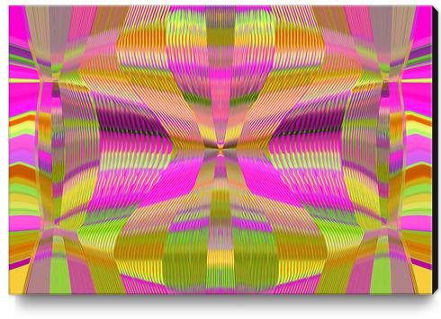 pink green and yellow lines drawing abstract background Canvas Print by Timmy333