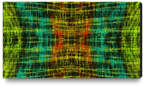 orange blue yellow and green line pattern abstract background Canvas Print by Timmy333