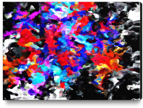 psychedelic splash painting abstract texture blue red pink black Canvas Print by Timmy333