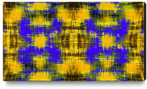 yellow purple and black plaid pattern abstract background Canvas Print by Timmy333