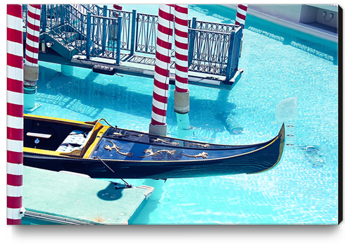 Classic Gondola boat and blue water Canvas Print by Timmy333