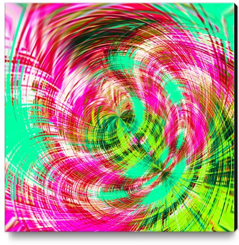 pink blue and green spiral pattern abstract background Canvas Print by Timmy333