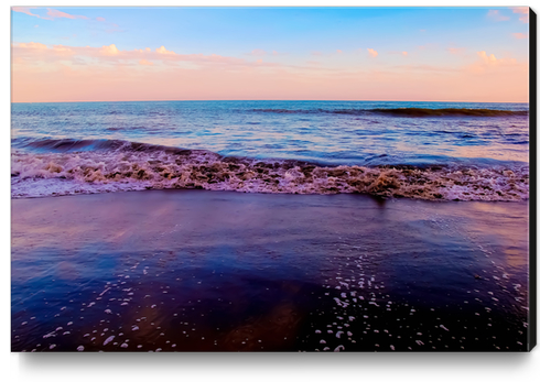 beach sunset with beautiful blue cloudy sky and blue wave in summer Canvas Print by Timmy333