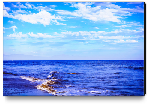 blue ocean view with blue cloudy sky in summer Canvas Print by Timmy333