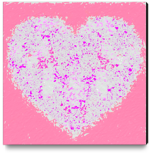 pink and white heart shape with pink background Canvas Print by Timmy333