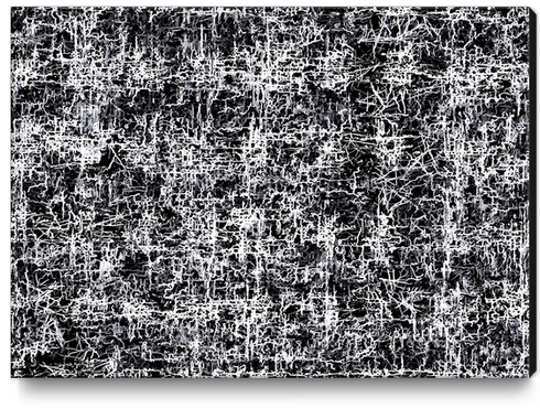 psychedelic abstract art texture background in black and white Canvas Print by Timmy333