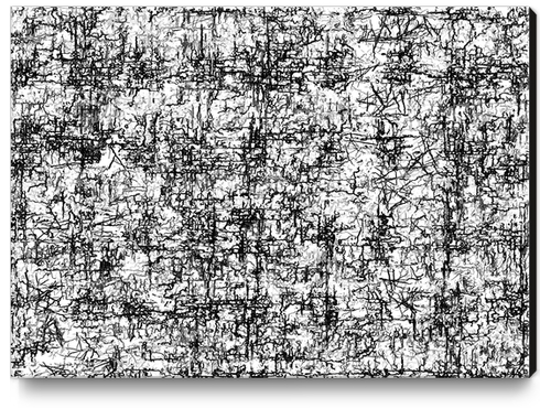 psychedelic abstract art texture in black and white Canvas Print by Timmy333