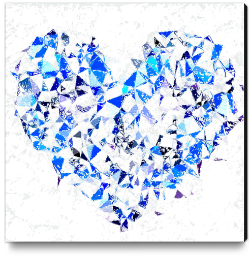 blue heart shape abstract with white abstract background Canvas Print by Timmy333