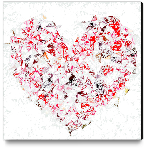 red heart shape abstract with white abstract background Canvas Print by Timmy333